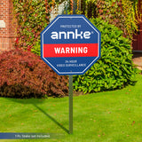 ANNKE Panneau de Sécurité 10" en Aluminium 100 % Robuste, Réfléchissant & Résistant à la Décoloration – Panneau d'Avertissement de Surveillance Extérieure pour la Protection de la Maison/Jardin/Propriété