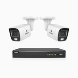 ADLK800 - Kit de surveillance CCTV filaire à double lumière 4K à 8 canaux avec 2 caméras, 3840x2160@20fps, f/1.6 Super Ouverture, signal de sortie 4-en-1, IP67
