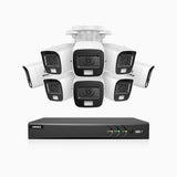 ADLK800 - Kit de surveillance CCTV filaire à double lumière 4K à 8 canaux avec 8 caméras, 3840x2160@20fps, f/1.6 Super Ouverture, signal de sortie 4-en-1, IP67
