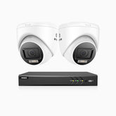 ADLK800 - Kit de surveillance CCTV filaire à double lumière 4K à 8 canaux avec 2 caméras, 3840x2160@20fps, f/1.6 Super Ouverture, signal de sortie 4-en-1, IP67