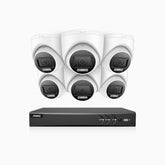 ADLK800 - Kit de surveillance CCTV filaire à double lumière 4K à 8 canaux avec 6 caméras, 3840x2160@20fps, f/1.6 Super Ouverture, signal de sortie 4-en-1, IP67