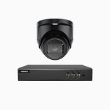 EL200 - Kit de surveillance filaire 1080p à 8 canaux avec 1 caméras, DVR intelligent avec détection humaine et véhicule, vision nocturne infrarouge de 66 pieds, signal de sortie 4-en-1, IP67
