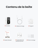 Caméra de surveillance extérieure 2K sans fil sur batterie, 180° Panoramique Wi-Fi intérieure/extérieure avec vision nocturne couleur, détection de mouvement PIR, audio bidirectionnel, stockage Cloud/carte SD, compatible Alexa, Wi-Fi 2,4 GHz