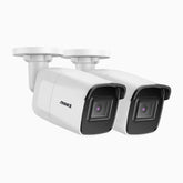 C800 - Lot de 2 Caméra de Surveillance extérieure PoE 4K, vision nocturne en couleur et infrarouge, Détection Personne-Véhicule, Microphone intégré, Champ de vision de 96°, IP67, RTSP pris en charge