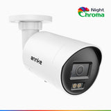 NightChroma<sup>TM</sup> NC800 - Caméra de Surveillance extérieure PoE 4K, Vision nocturne couleur ultime, super ouverture f/1.0 (0,0005 Lux), Détection Personne-Véhicule, Microphone intégré, Analyse comportementale intelligente