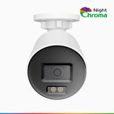 NightChroma<sup>TM</sup> NC800 - Caméra de Surveillance extérieure PoE 4K, Vision nocturne couleur ultime, super ouverture f/1.0 (0,0005 Lux), Détection Personne-Véhicule, Microphone intégré, Analyse comportementale intelligente