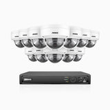 H800 - Kit de surveillance PoE 4K à 16 canaux avec 12 caméras, vision nocturne en couleur et infrarouge, Détection Personne-Véhicule, Microphone intégré, Champ de vision de 96°, RTSP et ONVIF pris en charge