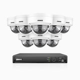 H800 - Kit de surveillance PoE 4K à 16 canaux avec 8 caméras, vision nocturne en couleur et infrarouge, Détection Personne-Véhicule, Microphone intégré, Champ de vision de 96°, RTSP et ONVIF pris en charge