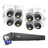 ANNKE Kit de Surveillance 16 Canaux, 8 Caméras IP 12MP PoE + NVR 4 to, Détection Intelligente Humain/Véhicule, Vision Nocturne en Couleur, Microphone Intégré, pour Maison et Commerce, IP67