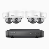 H800 - Kit de surveillance PoE 4K à 8 canaux avec 4 caméras, vision nocturne en couleur et infrarouge, Détection Personne-Véhicule, Microphone intégré, Champ de vision de 96°, RTSP et ONVIF pris en charge