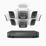 H800 - Kit de surveillance PoE 4K à 8 canaux avec 8 caméras, vision nocturne en couleur et infrarouge, Détection Personne-Véhicule, Microphone intégré, Champ de vision de 96°, RTSP et ONVIF pris en charge