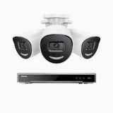 H800X - 4K 8 Channel 3 Cameras PoE Security System, 1/1.8'' BSI Sensor, f/1.6 Aperture (0.003 Lux), Siren & Strobe Alarm,Two-Way Audio, Human & Vehicle Detection, Perimeter Protection, Works with Alexa