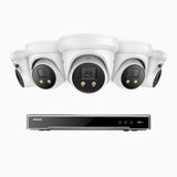 H800X - 4K 8 Channel 5 Cameras PoE Security System, 1/1.8'' BSI Sensor, f/1.6 Aperture (0.003 Lux), Siren & Strobe Alarm,Two-Way Audio, Human & Vehicle Detection, Perimeter Protection, Works with Alexa