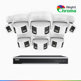 NightChroma<sup>TM</sup> NDK800 – Kit de surveillance PoE Dual Lens 4K à 16 canaux avec 8 caméras, f/1.0 Super Aperture, Acme Color Night Vision, Active Siren and Strobe, Human & Vehicle Detection, Intelligent Behavior Analysis, Built-in Micphone
