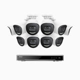 H800X - 4K 16 Channel 10 Cameras PoE Security System, 1/1.8'' BSI Sensor, f/1.6 Aperture (0.003 Lux), Siren & Strobe Alarm,Two-Way Audio, Human & Vehicle Detection, Perimeter Protection, Works with Alexa