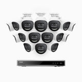 H800X - 4K 16 Channel 16 Cameras PoE Security System, 1/1.8'' BSI Sensor, f/1.6 Aperture (0.003 Lux), Siren & Strobe Alarm,Two-Way Audio, Human & Vehicle Detection, Perimeter Protection, Works with Alexa