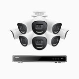 H800X - 4K 16 Channel 8 Cameras PoE Security System, 1/1.8'' BSI Sensor, f/1.6 Aperture (0.003 Lux), Siren & Strobe Alarm,Two-Way Audio, Human & Vehicle Detection, Perimeter Protection, Works with Alexa