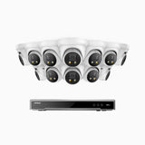 H800X - 4K 16 Channel 12 Cameras PoE Security System, 1/1.8'' BSI Sensor, f/1.6 Aperture (0.003 Lux), Siren & Strobe Alarm,Two-Way Audio, Human & Vehicle Detection, Perimeter Protection, Works with Alexa