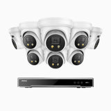 H800X - 4K 16 Channel 8 Cameras PoE Security System, 1/1.8'' BSI Sensor, f/1.6 Aperture (0.003 Lux), Siren & Strobe Alarm,Two-Way Audio, Human & Vehicle Detection, Perimeter Protection, Works with Alexa
