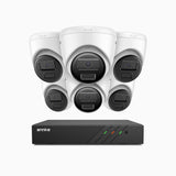 H300 - Kit de surveillance PoE 3MP à 8 canaux avec 6 caméras, vision nocturne EXIR 2.0, détection de mouvement, H.265+, étanchéité IP67