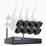 WS800 - Kit vidéo surveillance sans fil 8MP Ultra HD à 8 canaux avec 8 caméras, WiFi bi-bande 2,4/5,8 GHz Pro, détection de mouvement humaine, audio bidirectionnel, vision nocturne, compatible avec Alexa