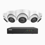 H500 - Kit de surveillance PoE 5MP à 8 canaux avec 5 caméras, Vision nocturne Infrarouge 2.0, Microphone intégré, RTSP et ONVIF pris en charge, Fonctionne avec Alexa