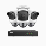 H500 - Kit de surveillance PoE 5MP à 8 canaux avec 3 caméras bullet et 3 caméras dome, Vision nocturne Infrarouge 2.0, Microphone intégré, RTSP et ONVIF pris en charge, Fonctionne avec Alexa