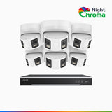 NightChroma<sup>TM</sup> NDK800 – Kit de surveillance PoE Dual Lens 4K à 8 canaux avec 6 caméras, f/1.0 Super Aperture, Acme Color Night Vision, Active Siren and Strobe, Human & Vehicle Detection, Intelligent Behavior Analysis, Built-in Micphone