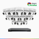 NightChroma<sup>TM</sup> NDK800 – Kit de surveillance PoE Dual Lens 4K à 16 canaux avec 16 caméras, f/1.0 Super Aperture, Acme Color Night Vision, Active Siren and Strobe, Human & Vehicle Detection, Intelligent Behavior Analysis, Built-in Micphone
