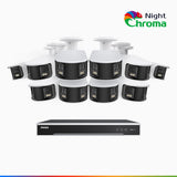 NightChroma<sup>TM</sup> NDK800 – Kit de surveillance PoE Dual Lens 4K à 16 canaux avec 10 caméras, f/1.0 Super Aperture, Acme Color Night Vision, Active Siren and Strobe, Human & Vehicle Detection, Intelligent Behavior Analysis, Built-in Micphone