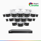 NightChroma<sup>TM</sup> NDK800 – Kit de surveillance PoE Dual Lens 4K à 16 canaux avec 16 caméras, f/1.0 Super Aperture, Acme Color Night Vision, Active Siren and Strobe, Human & Vehicle Detection, Intelligent Behavior Analysis, Built-in Micphone
