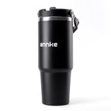 Gobelet isotherme en acier inoxydable 32 oz, avec paille et poignée, bouteille thermique à double paroi sous vide, pour voyage, salle de sport, bureau et plein air