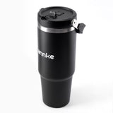 Gobelet isotherme en acier inoxydable 32 oz, avec paille et poignée, bouteille thermique à double paroi sous vide, pour voyage, salle de sport, bureau et plein air
