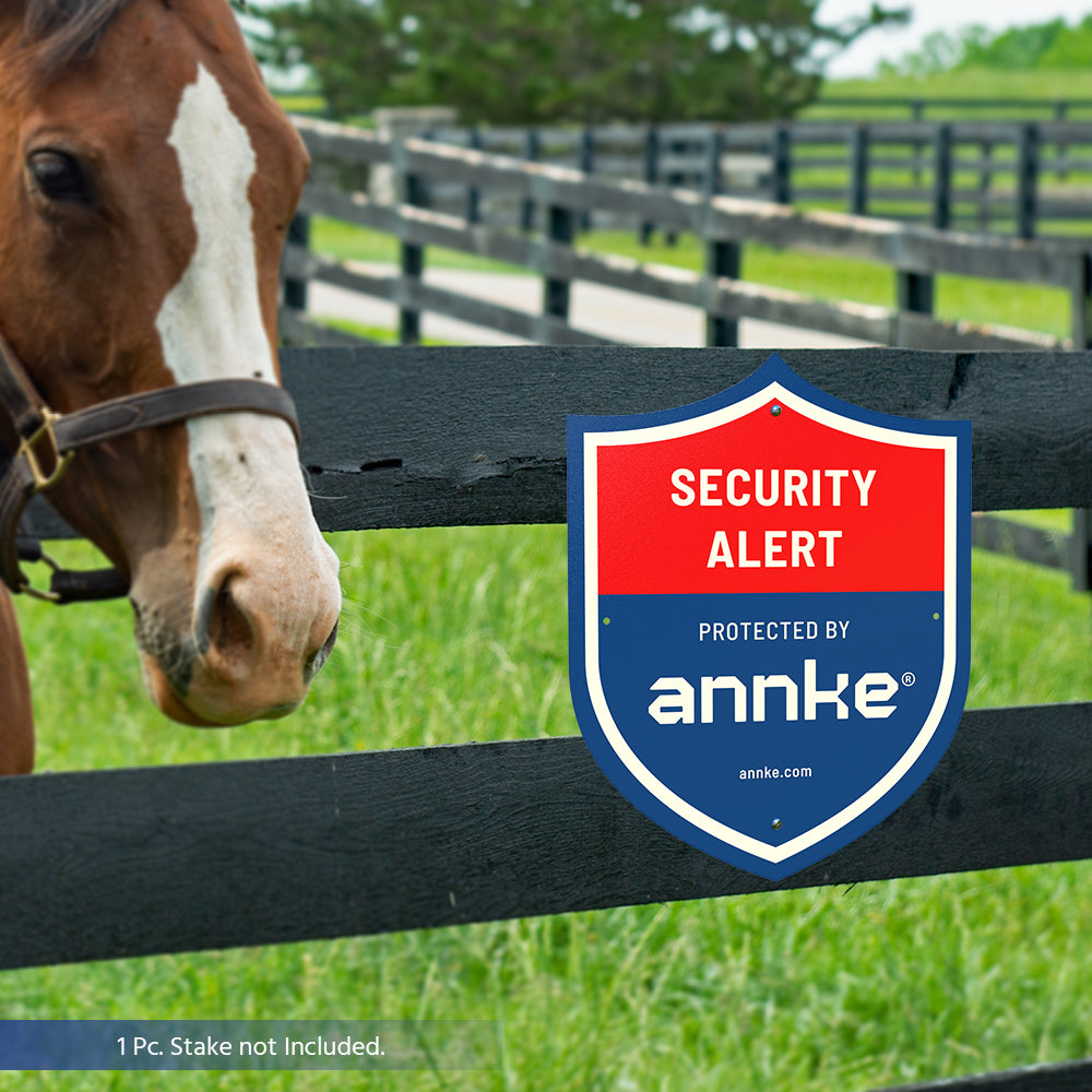 ANNKE Panneau de Sécurité 10" en Aluminium 100 % Robuste, Réfléchissant & Résistant à la Décoloration – Panneau d'Avertissement de Surveillance Extérieure pour la Protection de la Maison/Jardin/Propriété