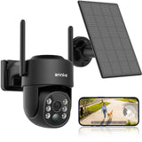 ANNKE 2.5K 4MP Camera Surveillance WiFi Exterieure sans Fil Solaire, 360° PTZ Caméra Surveillance à Batterie 9000mAh, 2,4/5GHz WiFi, Vision Nocturne Couleur, Détection PIR, Audio Bidirectionnel, IP65