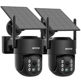 ANNKE 2.5K 4MP Camera Surveillance WiFi Exterieure sans Fil Solaire, 360° PTZ Caméra Surveillance à Batterie 9000mAh, 2,4/5GHz WiFi, Vision Nocturne Couleur, Détection PIR, Audio Bidirectionnel, IP65
