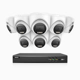 ADLK800 - Kit de surveillance CCTV filaire à double lumière 4K à 8 canaux avec 8 caméras, 3840x2160@20fps, f/1.6 Super Ouverture, signal de sortie 4-en-1, IP67