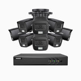 ADLK500 - Kit de surveillance filaire 3K à 16 canaux avec 8 caméras, f/1.2 Super Ouverture, signal de sortie 4-en-1, microphone intégré, IP67 résistant aux intempéries