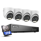 ANNKE 3K Kit de Surveillance avec Audio, 8CH DVR avec HDD 2TB et 4 Caméra de Vidéosurveillance Etanche IP67, Détection de Personne/Véhicule, Accès à Distance,Alarme par E-Mail, Vision Nocturne
