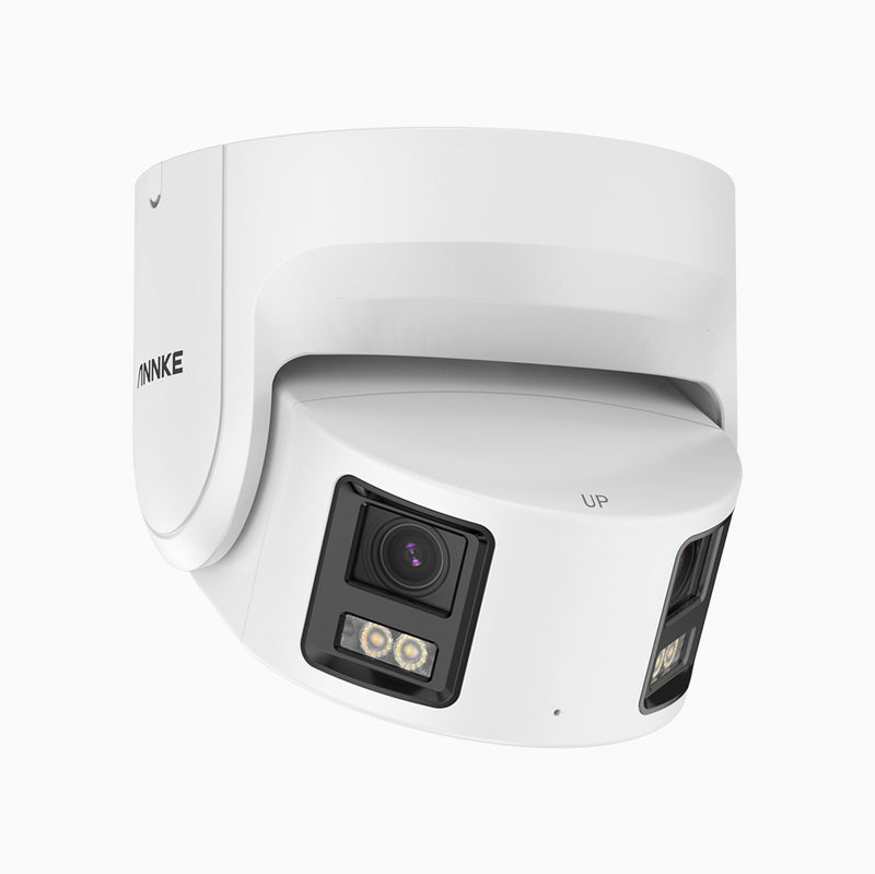 FCD600 - Caméra de sécurité extérieure panoramique PoE 6MP, double objectif, ultra grand angle 180°, super ouverture f/1.2, capteur BSI, micro intégré, sirène et alarme actives