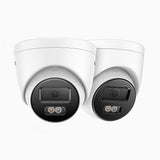 C800 - Lot de 2 Caméra de Surveillance extérieure PoE 4K, vision nocturne en couleur et infrarouge, Détection Personne-Véhicule, Microphone intégré, Champ de vision de 96°, IP67, RTSP pris en charge