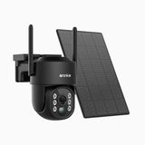 WB400 - Caméra de Surveillance Extérieure Sans Fil 4MP, WiFi Bi-Bande, Pan 270° & Tilt 90°, Batterie 9000 mAh & Panneau Solaire, Détection de Mouvement, Audio Bidirectionnel