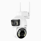 WCD1012 – Caméra de Surveillance PTZ extérieure WiFi sans fil 10MP UHD à double objectif, Vue Panoramique 360°, Zoom Optique 12X, Vision Nocturne Bicolore Intelligente, Audio Bidirectionnel, 270° Pan & 90° Tilt, Stockage Local jusqu’à 256 Go