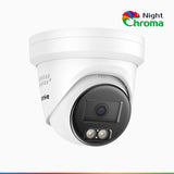 NightChroma<sup>TM</sup> NC800 - Caméra de Surveillance extérieure PoE 4K, Vision nocturne couleur ultime, super ouverture f/1.0 (0,0005 Lux), Détection Personne-Véhicule, Microphone intégré, Analyse comportementale intelligente