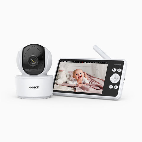 Tivona - Certifiée Reconditionnés, Écoute-bébé vidéo HD 720p 5" avec caméra, télécommande Pan Tilt 2X Zoom, vision nocturne, audio bidirectionnel