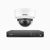 H500 - Kit de surveillance PoE 5MP à 4 canaux avec 1 caméra, Vision nocturne intelligente à double éclairage, 3072 × 1728 à 20 ips, détection intelligente des personnes et des véhicules, microphone intégré, IP67