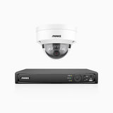 H800 - Kit de surveillance PoE 4K à 4 canaux avec 1 caméra, vision nocturne en couleur et infrarouge, Détection Personne-Véhicule, Microphone intégré, Champ de vision de 96°, RTSP et ONVIF pris en charge