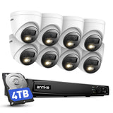ANNKE 4K 16CH Kit Vidéo Surveillance, 4To 12MP NVR avec 8X 8MP Caméra IP PoE, Détection Personne/Véhicule, Caméra de Surveillance Extérieure avec Vision Nocturne, Enregistrement 24/7