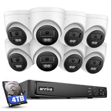ANNKE Caméra Surveillance Extérieure 4K, Détection Personne/Véhicule, Kit Vidéo Surveillance 16CH 4To avec 8X Caméras IP 8MP PoE, Vision Nocturne 30m Audio, pour Maison & Entreprise