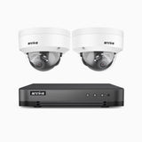 H800 - Kit de surveillance PoE 4K à 8 canaux avec 2 caméras, vision nocturne en couleur et infrarouge, Détection Personne-Véhicule, Microphone intégré, Champ de vision de 96°, RTSP et ONVIF pris en charge